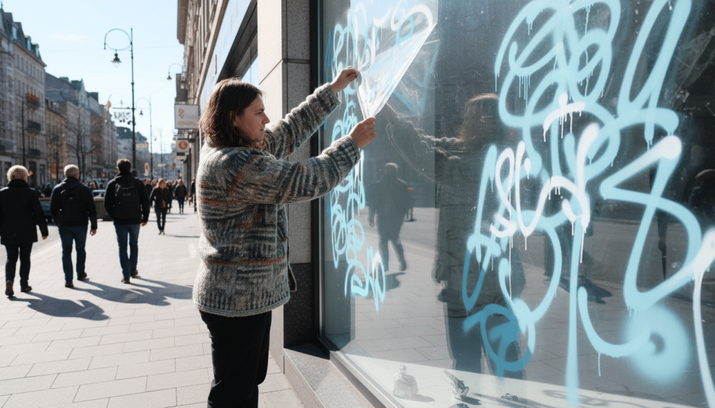 winkelruit met anti-graffiti folie