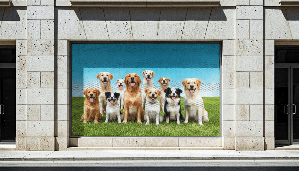 raam met foto van honden