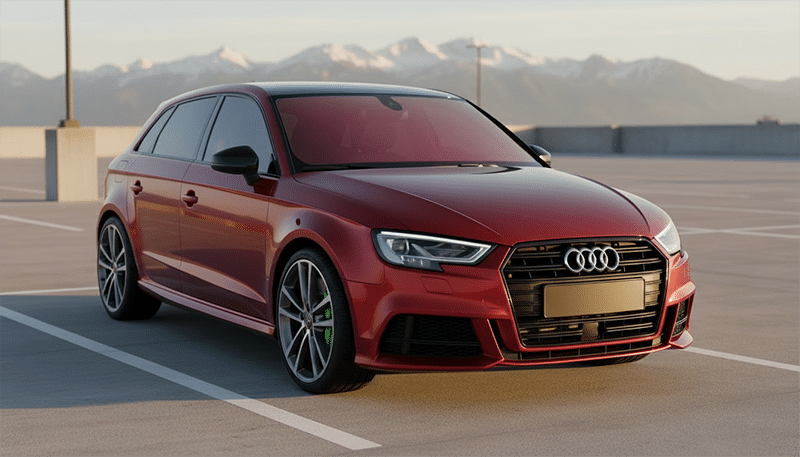 Rode Audi A1 met rode Chameleon