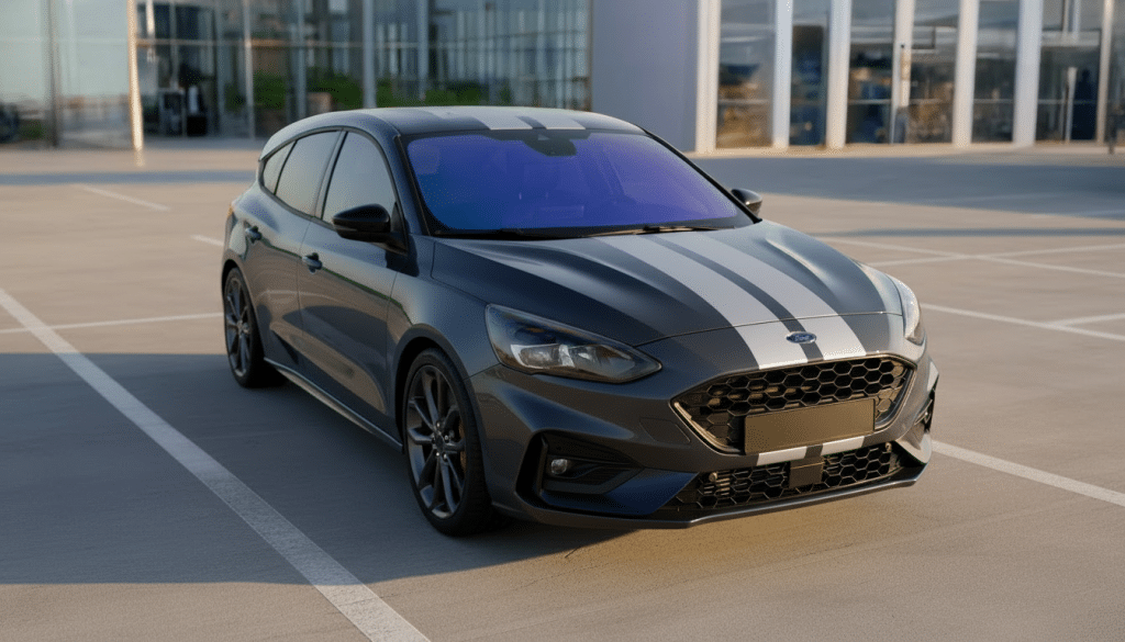 Ford Focus met blauwe Chameleon folie