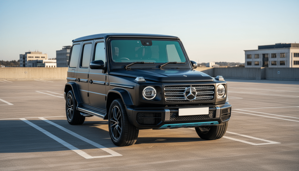 Mercedes met lichtblauw Chameleon