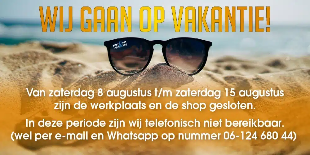 Wij zijn gesloten van 8 t/m 15 augustus